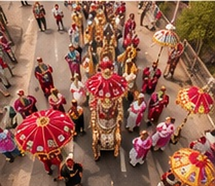 Traditional wedding procession