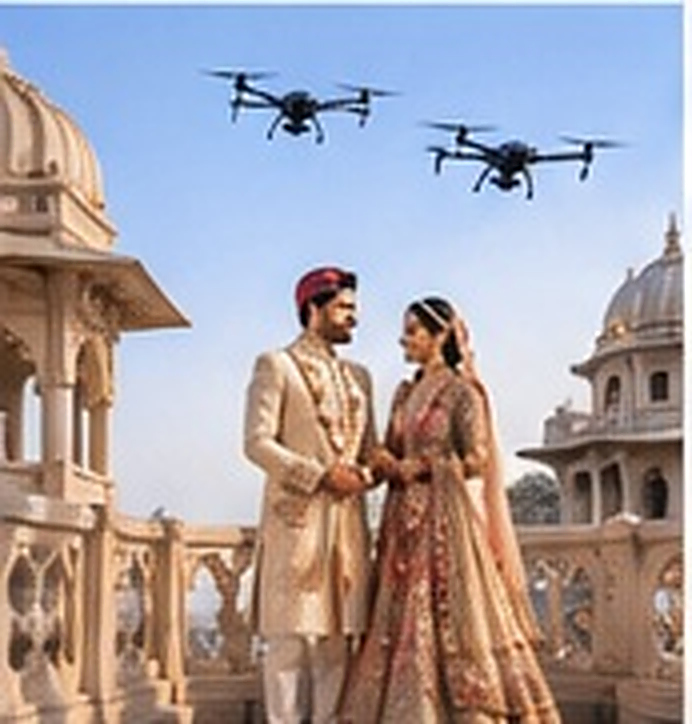 Wedding couple at a heritage palace