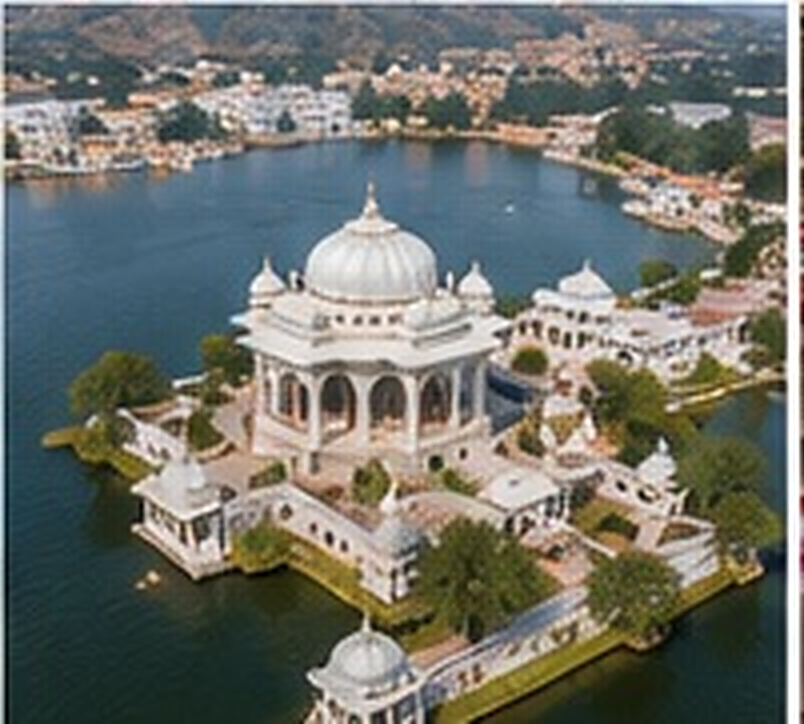 Island palace aerial view