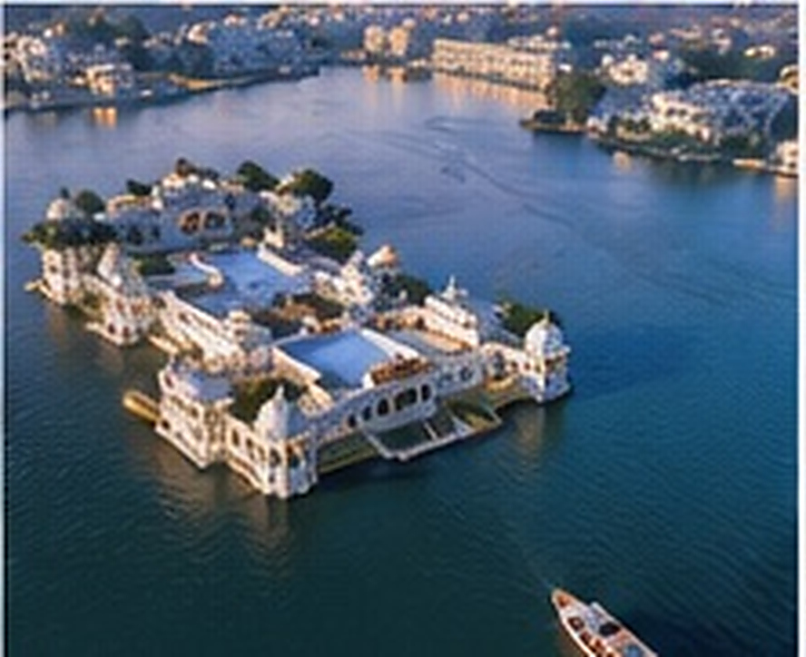 Aerial lake palace view
