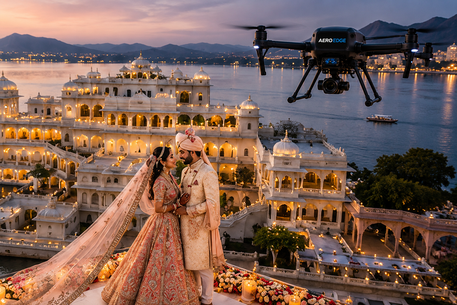 Aerial wedding and tourism media