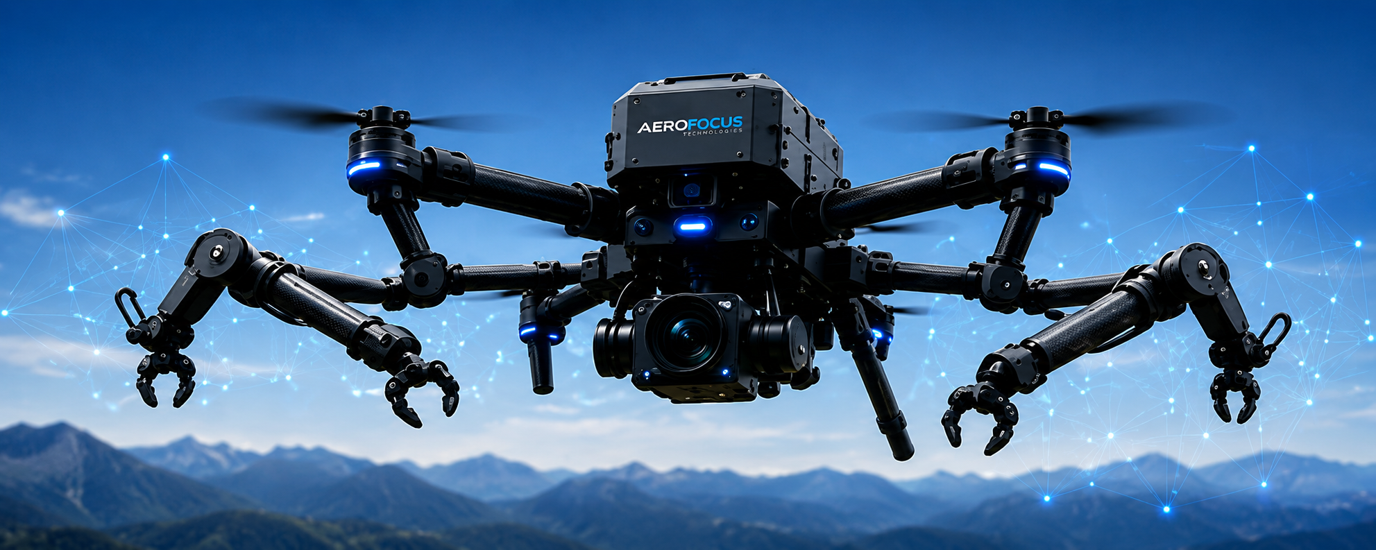 Robotic drone platform in flight