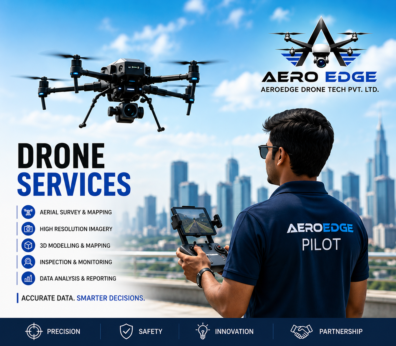 Drone pilot operating an AeroEdge UAV
