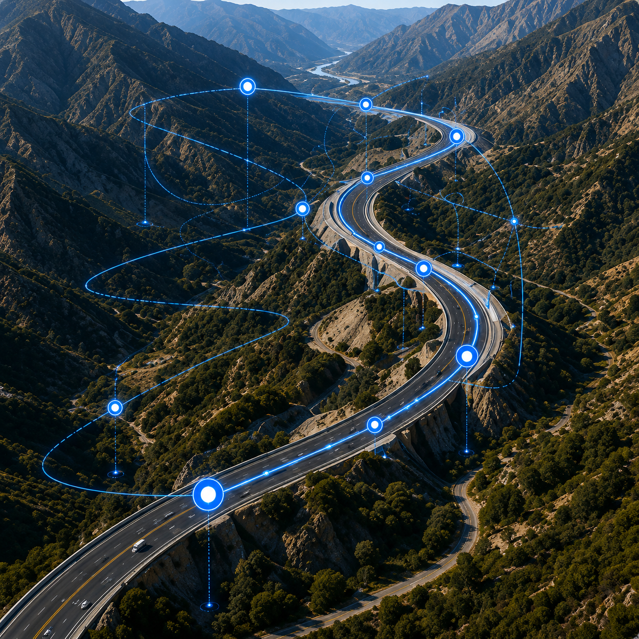 National Highway corridor mapping aerial view